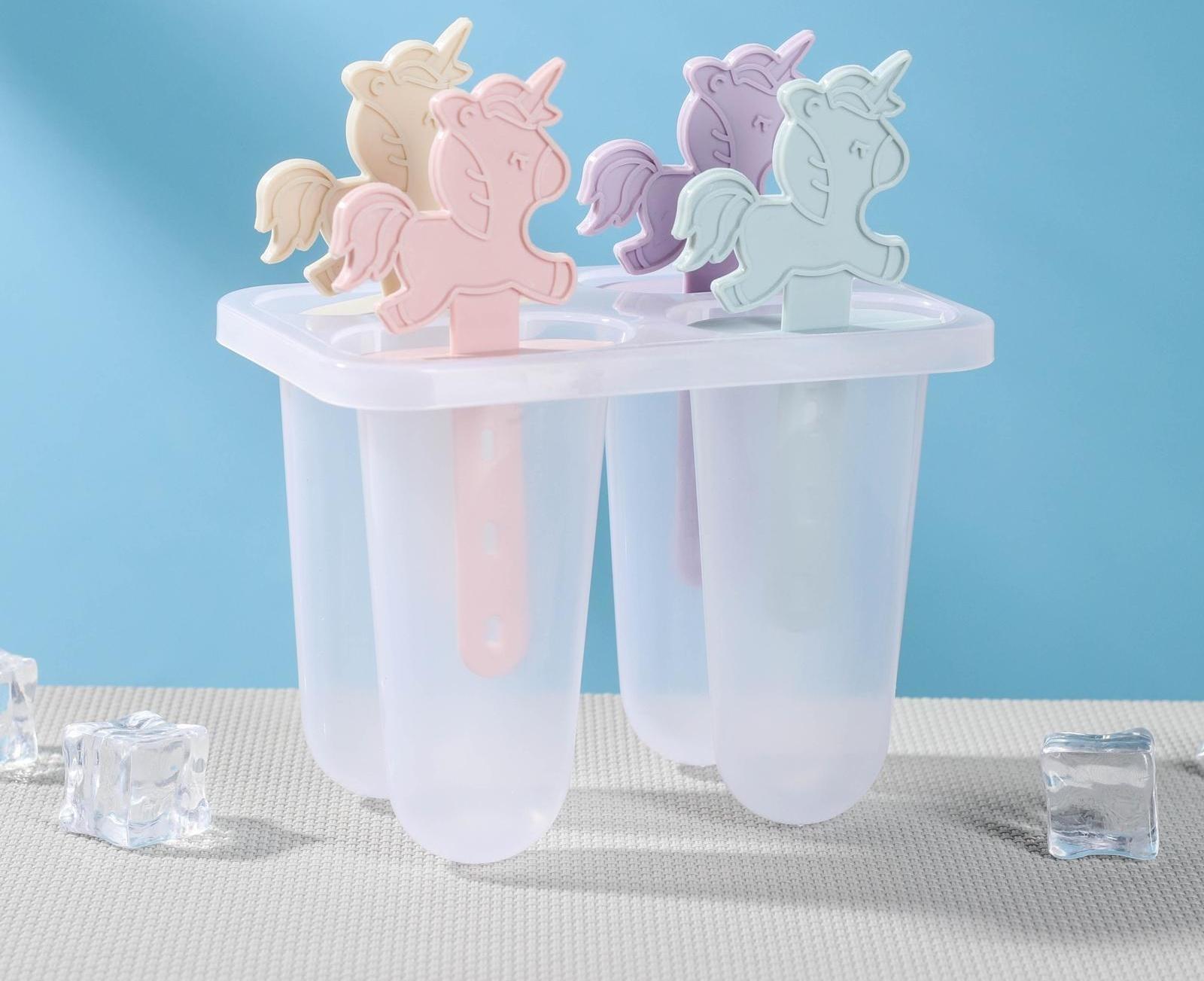 Форма для мороженого «Единороги», 12×7,5×15 см, 4 ячейки, цвет МИКС