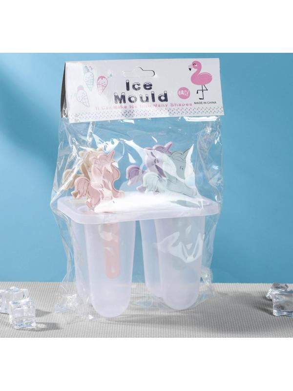 Форма для мороженого «Единороги», 12×7,5×15 см, 4 ячейки, цвет МИКС
