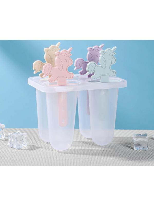 Форма для мороженого «Единороги», 12×7,5×15 см, 4 ячейки, цвет МИКС