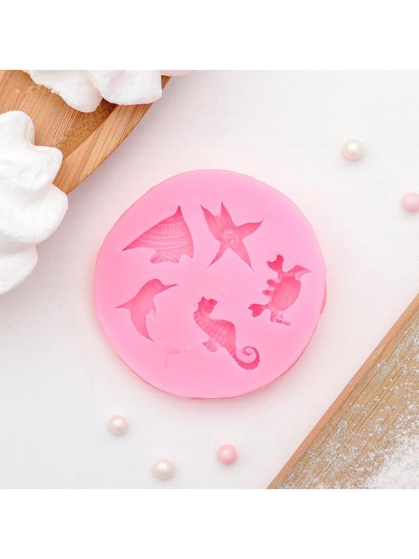 Молд «Морские обитатели», 5,8×5,8×0,8 см, цвет МИКС