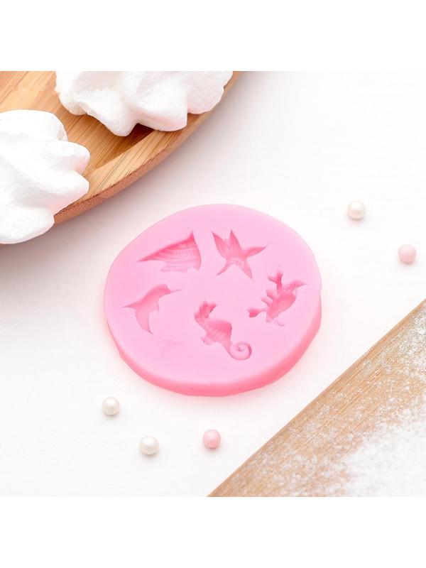 Молд «Морские обитатели», 5,8×5,8×0,8 см, цвет МИКС