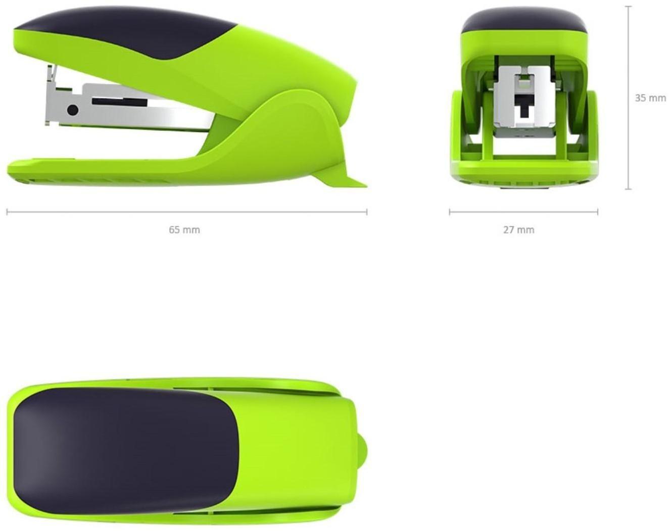 Степлер ErichKrause ErgoLine mini № 10, до 15 листов, встроенный антистеплер, резиновая противоскользящая вставка, ярко-салатовый