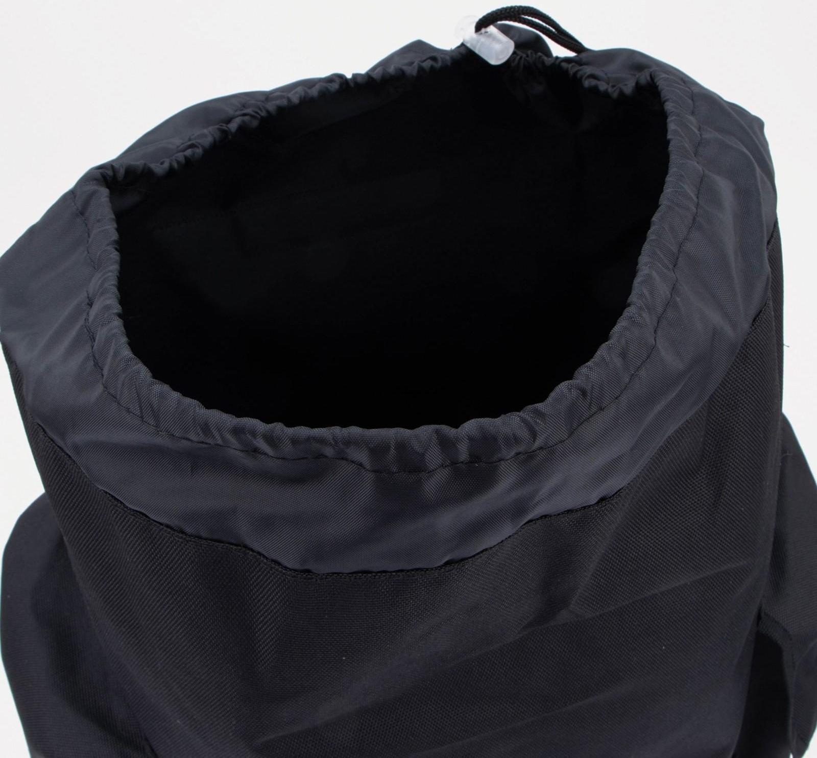 Рюкзак туристический на шнурке, 30 л, 3 наружных кармана, цвет чёрный