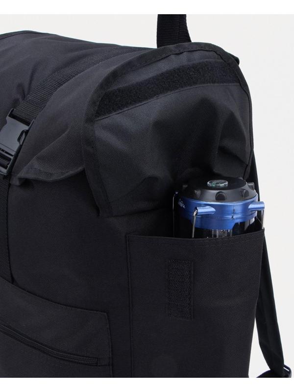 Рюкзак туристический на шнурке, 30 л, 3 наружных кармана, цвет чёрный