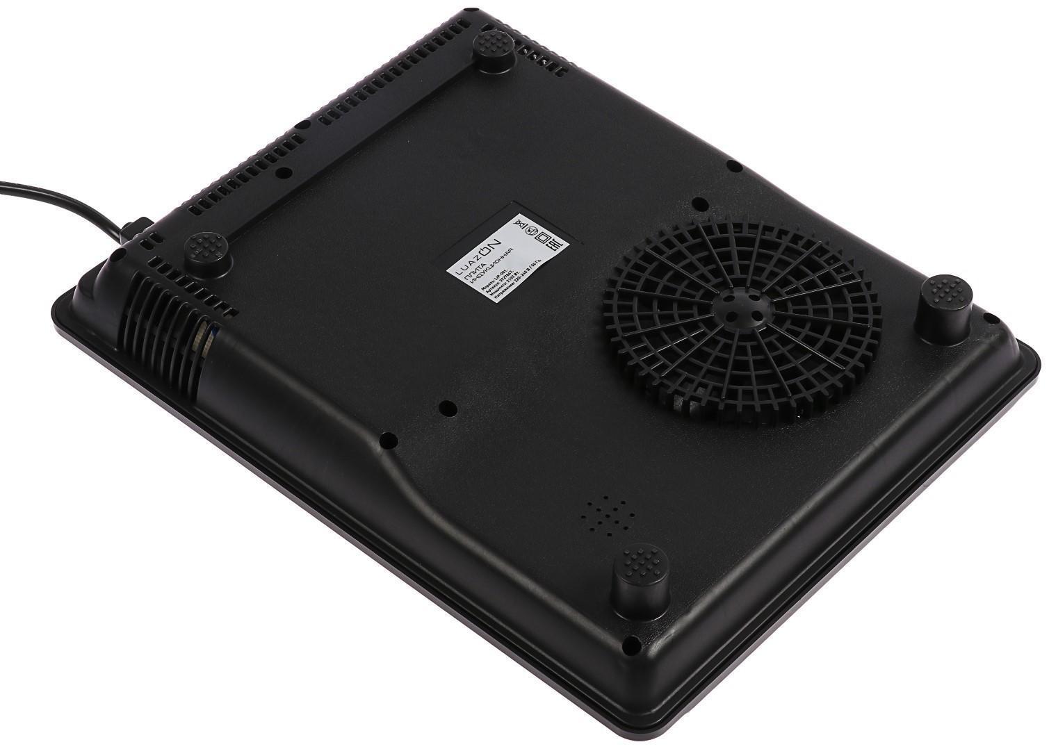 Плитка электрическая LuazON LIP-001, индукционная, 1 конфорка, 2100 Вт, чёрная