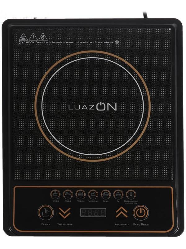 Плитка электрическая LuazON LIP-001, индукционная, 1 конфорка, 2100 Вт, чёрная