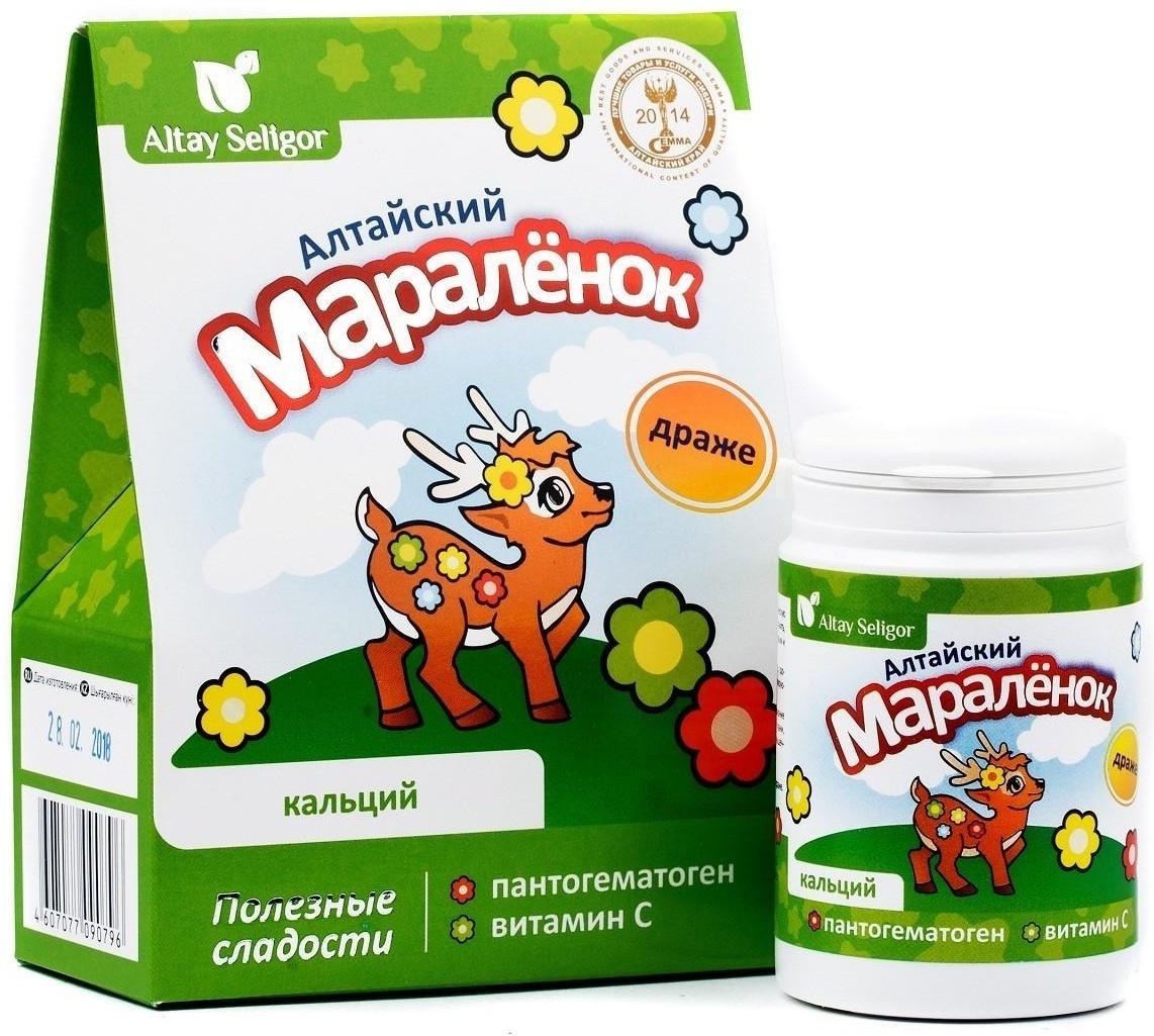 Драже для детей Altay Seligor «Алтайский маралёнок» с пантогематогеном, витамином С и кальцием, 70 г