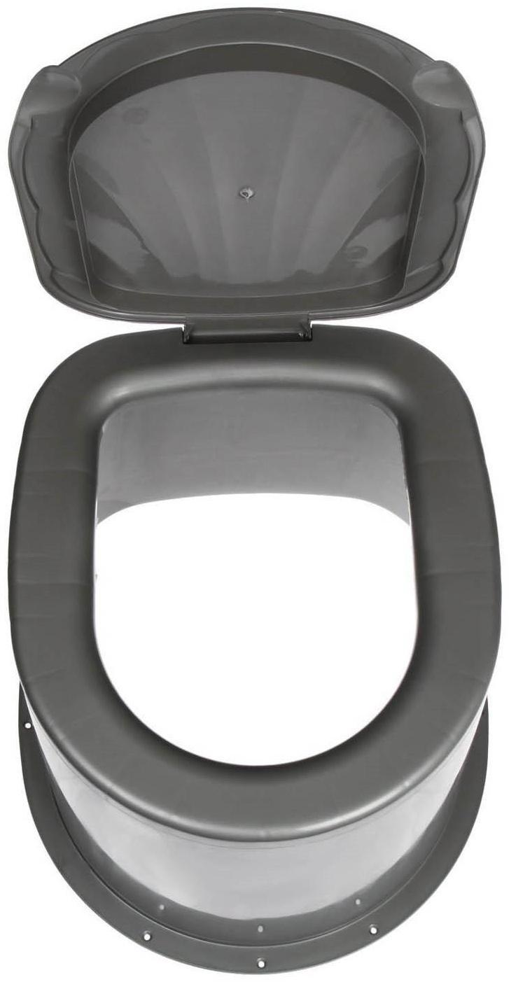 Туалет дачный, h = 35 см, без дна, с отверстиями для крепления к полу, серый