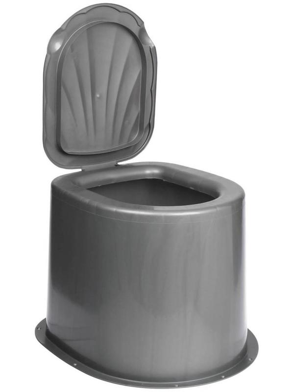 Туалет дачный, h = 35 см, без дна, с отверстиями для крепления к полу, серый