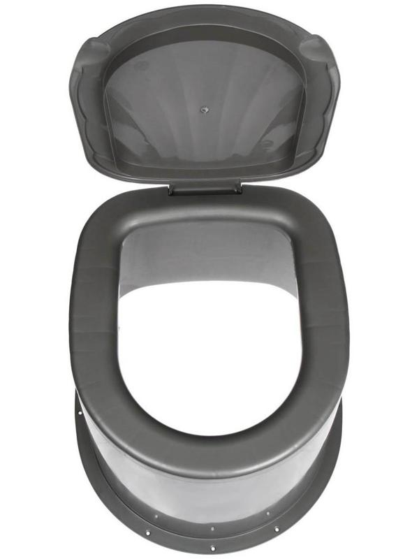 Туалет дачный, h = 35 см, без дна, с отверстиями для крепления к полу, серый