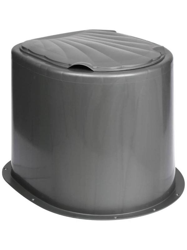 Туалет дачный, h = 35 см, без дна, с отверстиями для крепления к полу, серый