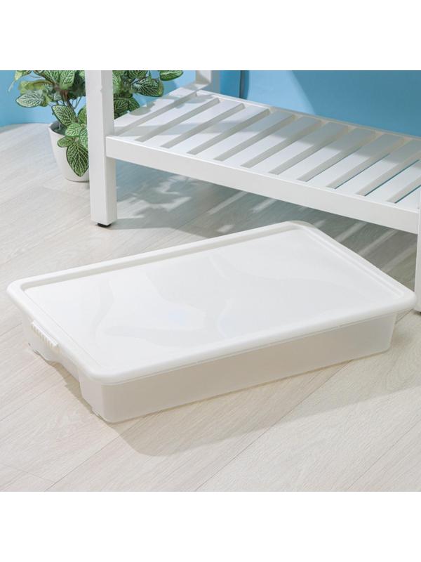 Контейнер для хранения с крышкой Porter, 18 л, 66×42×12 см, цвет слоновая кость