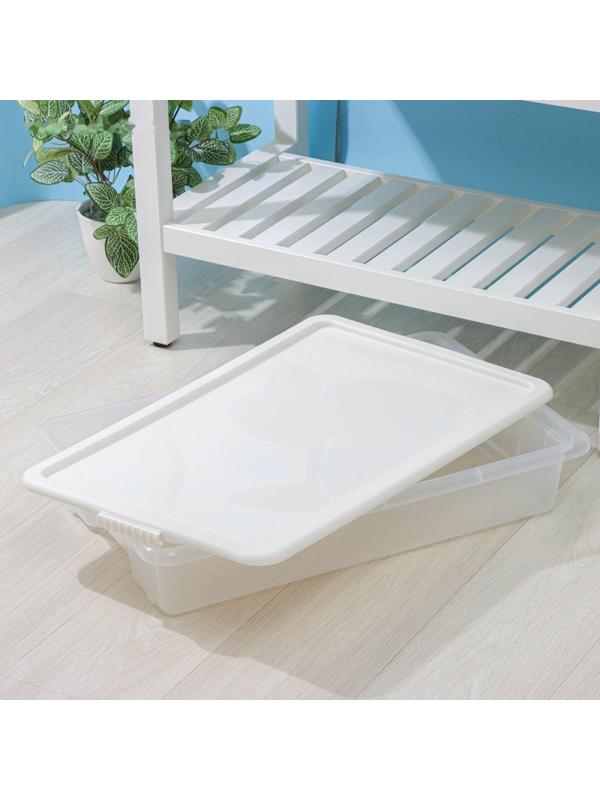 Контейнер для хранения с крышкой Porter, 18 л, 66×42×12 см, цвет слоновая кость