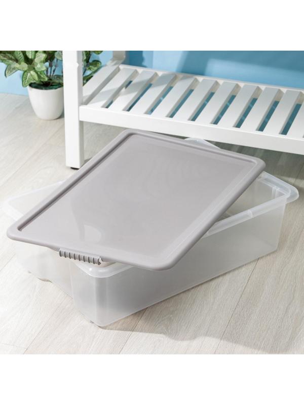 Контейнер для хранения с крышкой Porter, 32 л, 64×41,5×17,5 см, цвет дымчато-серый