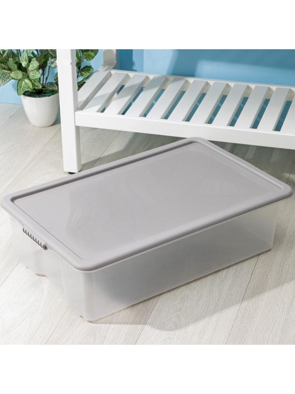 Контейнер для хранения с крышкой Porter, 32 л, 64×41,5×17,5 см, цвет дымчато-серый