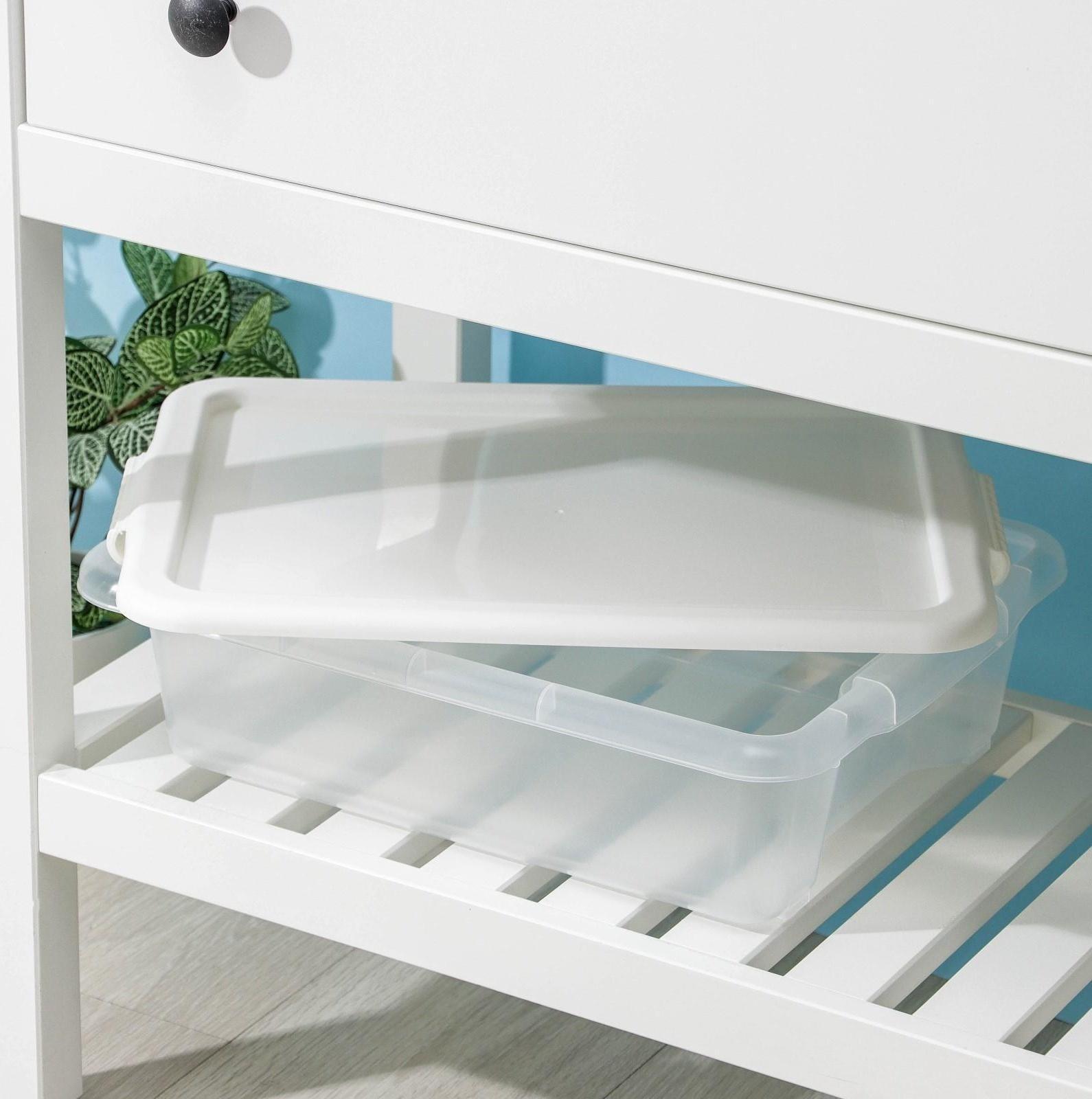 Контейнер для хранения с крышкой Porter, 8 л, 41×31×11 см, цвет слоновая кость