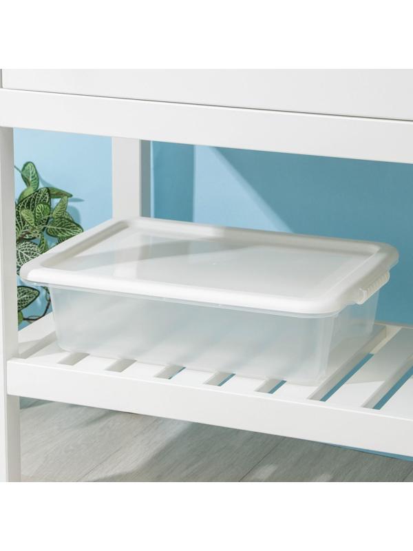 Контейнер для хранения с крышкой Porter, 8 л, 41×31×11 см, цвет слоновая кость