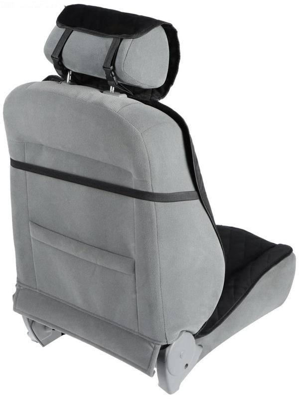 Накидка на переднее сиденье, велюр, размер 55 х 150 см, черный