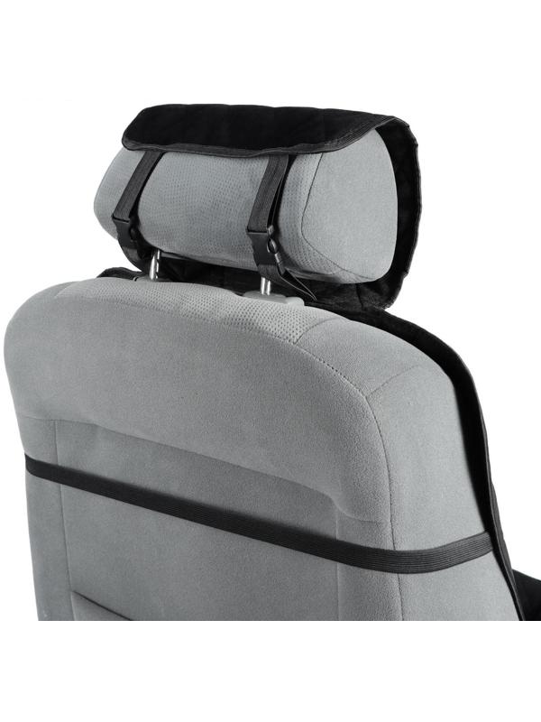 Накидка на переднее сиденье, велюр, размер 55 х 150 см, черный