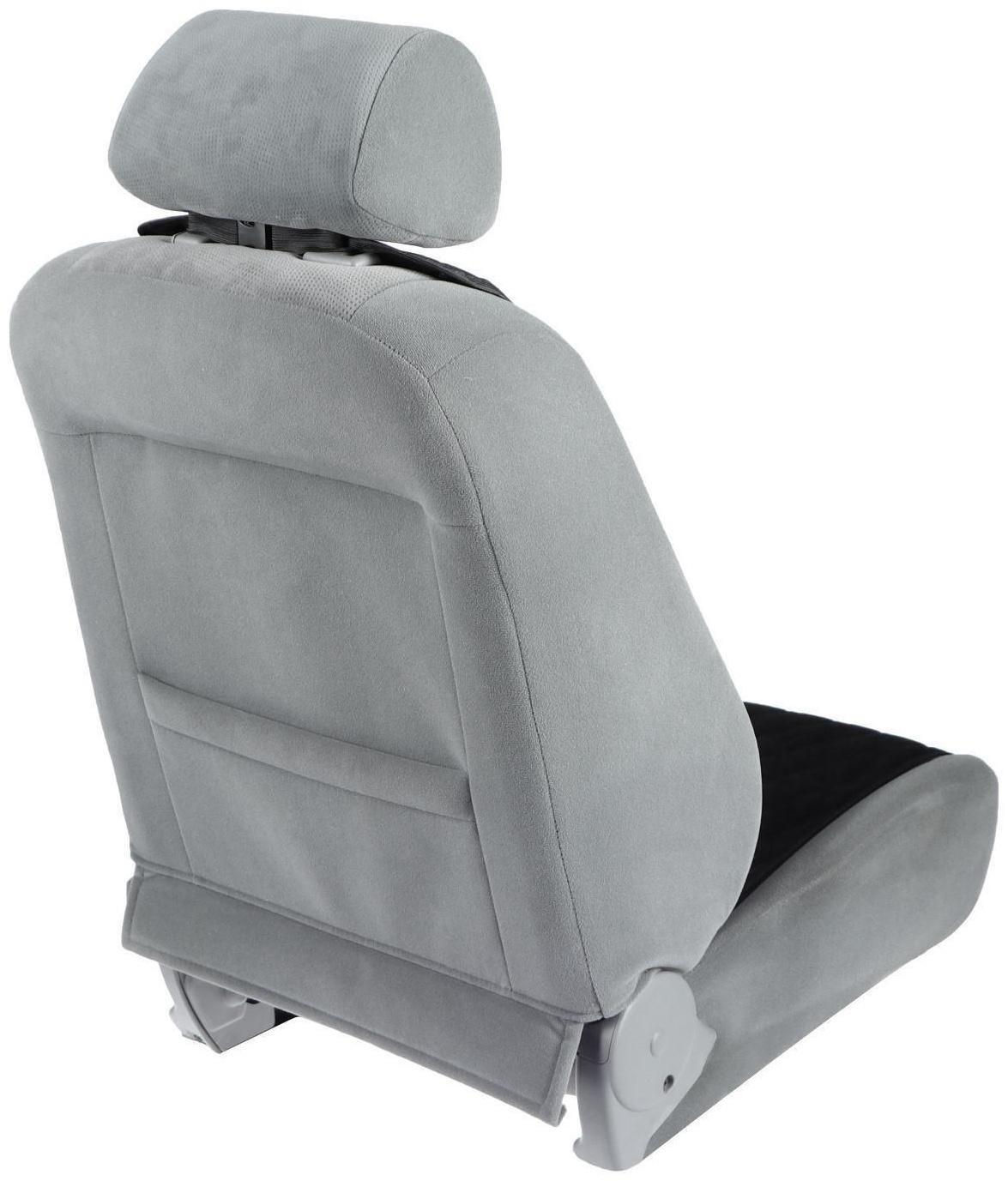 Накидка на переднее сиденье, велюр, размер 35 х 130 см, черный