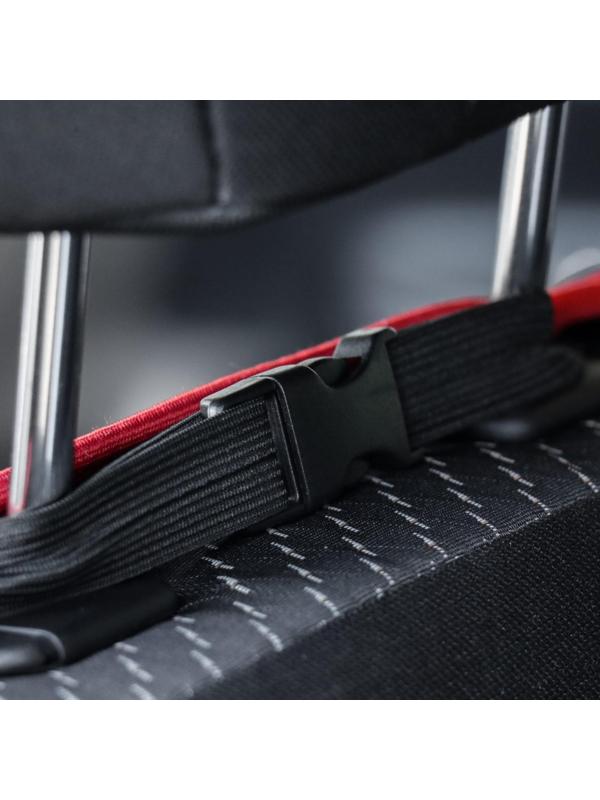 Накидка на переднее сиденье, велюр, размер 35 х 130 см, черный с красным кантом