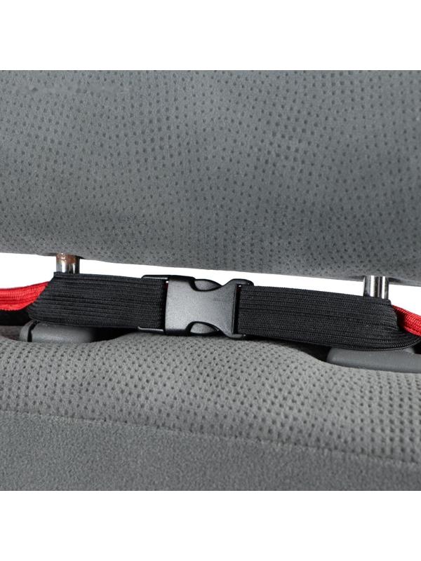 Накидка на переднее сиденье, велюр, размер 35 х 130 см, черный с красным кантом