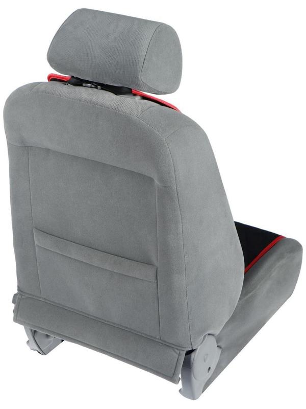 Накидка на переднее сиденье, велюр, размер 35 х 130 см, черный с красным кантом