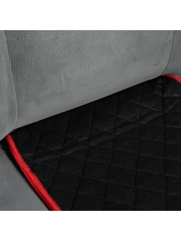 Накидка на переднее сиденье, велюр, размер 35 х 130 см, черный с красным кантом