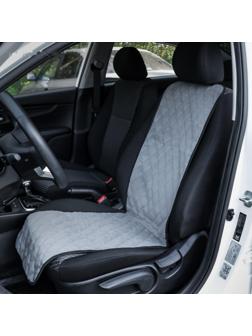 Накидка на переднее сиденье, велюр, размер 35 х 130 см, серый