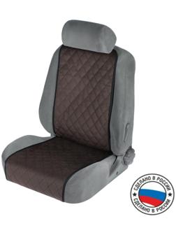 Накидка на переднее сиденье, велюр, размер 35 х130 см, коричневый