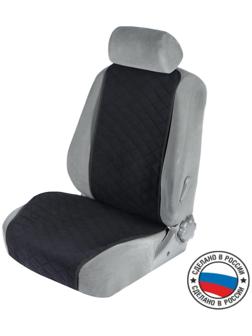 Накидка на переднее сиденье, велюр, размер 55 х 130 см, черный, широкое сиденье