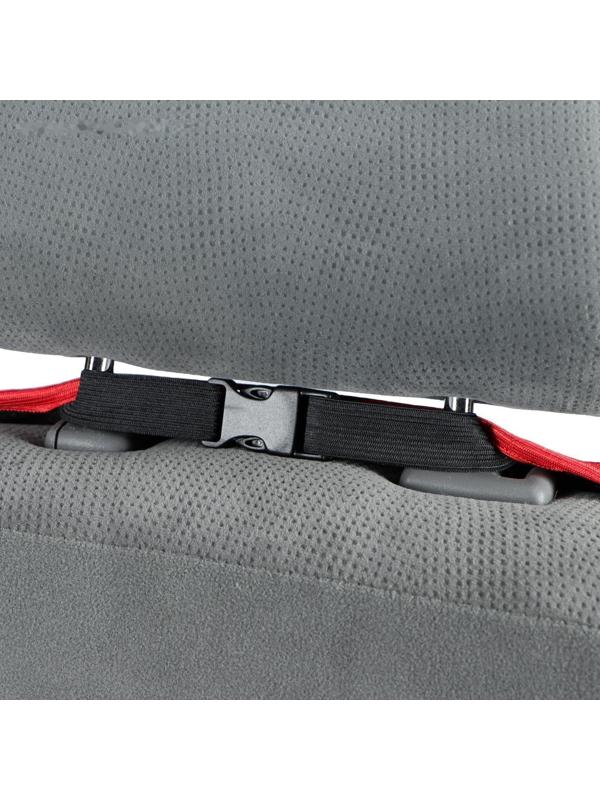 Накидка на переднее сиденье, велюр, размер 55 х 130 см, черный, с красным кантом