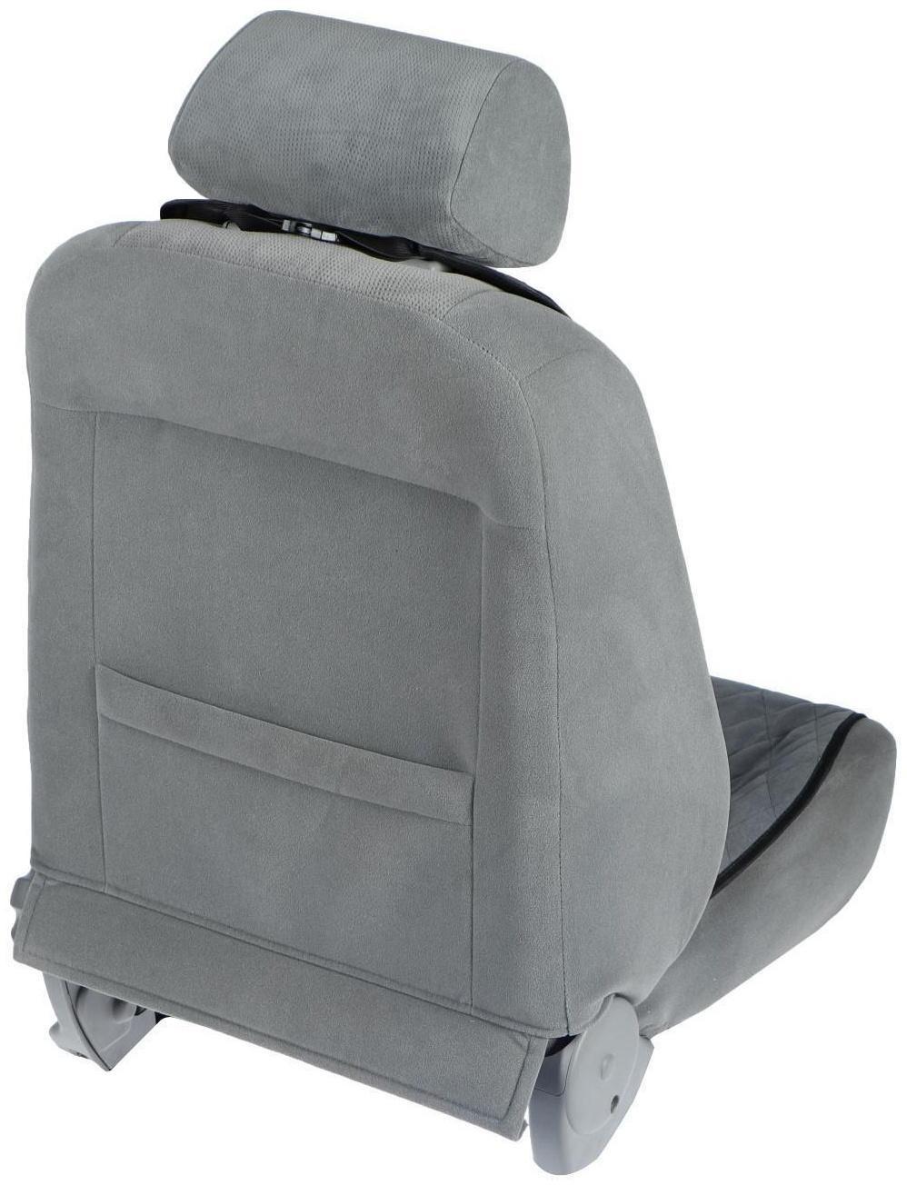 Накидка на переднее сиденье, велюр, размер 55 х 130 см, серый, широкое сиденье