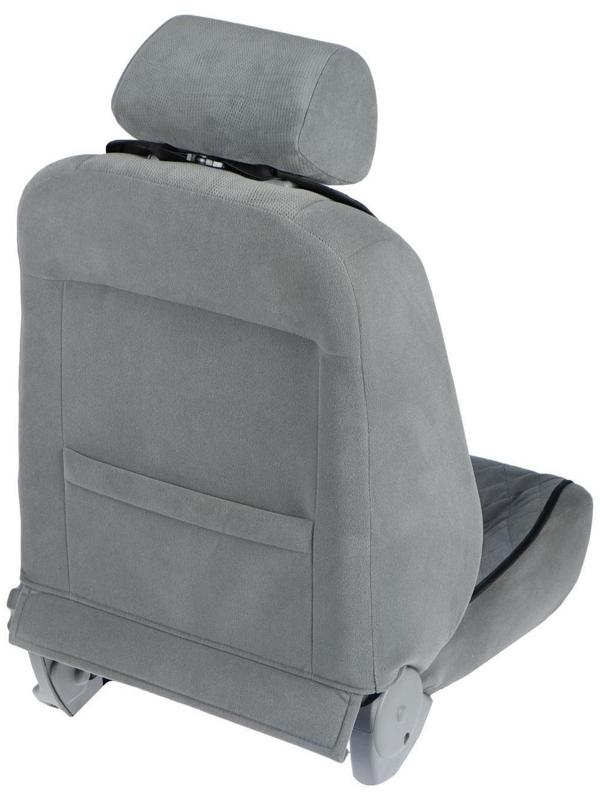 Накидка на переднее сиденье, велюр, размер 55 х 130 см, серый, широкое сиденье