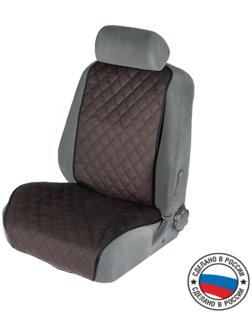 Накидка на переднее сиденье, велюр, размер 55 х 130 см, коричневый, широкое сиденье