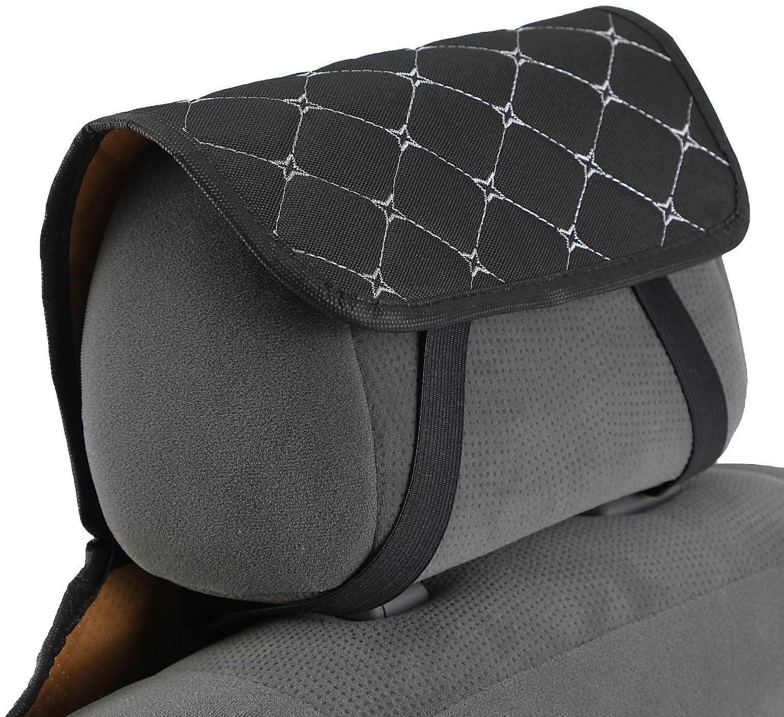 Накидка на переднее сиденье, лен, размер 55 х 150 см, черный