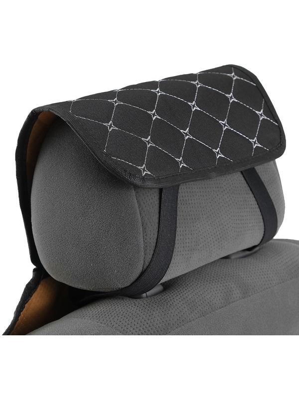 Накидка на переднее сиденье, лен, размер 55 х 150 см, черный