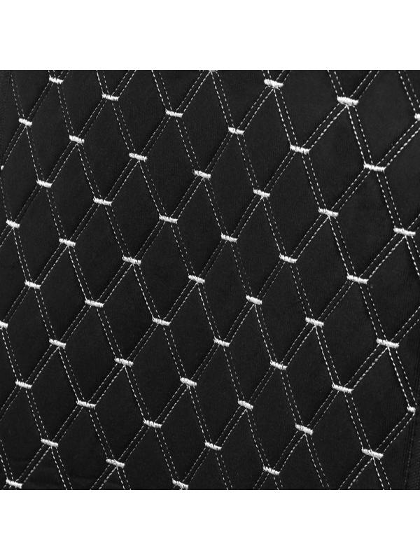 Накидка на переднее сиденье, лен, размер 55 х 130 см, черный, широкое сиденье