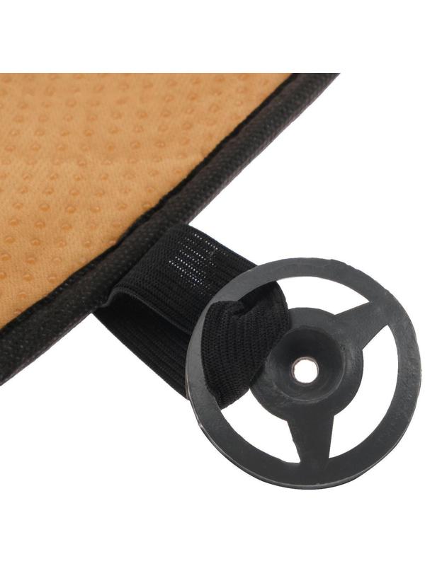 Накидка на переднее сиденье, лен, размер 55 х 130 см, черный, широкое сиденье