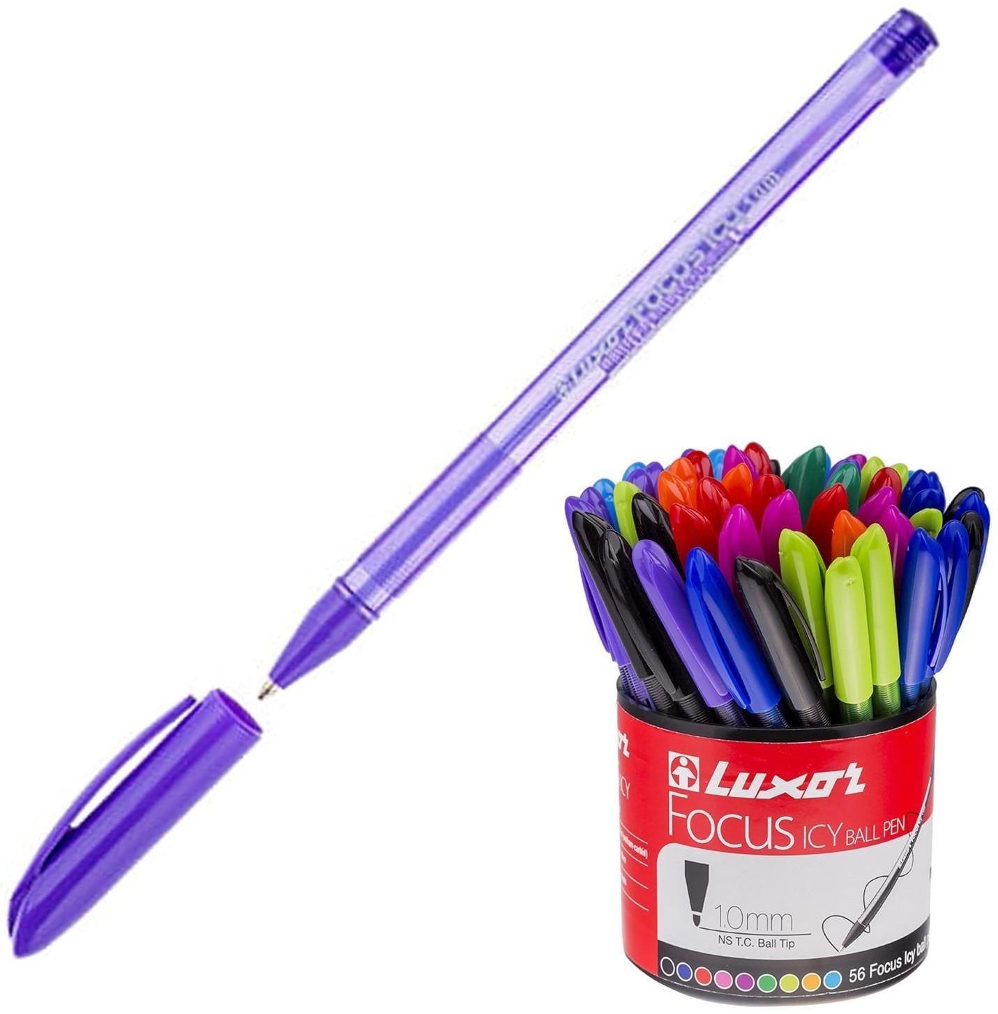 Ручка шариковая Luxor Focus Icy, узел 1.0 мм, чернила и корпус микс