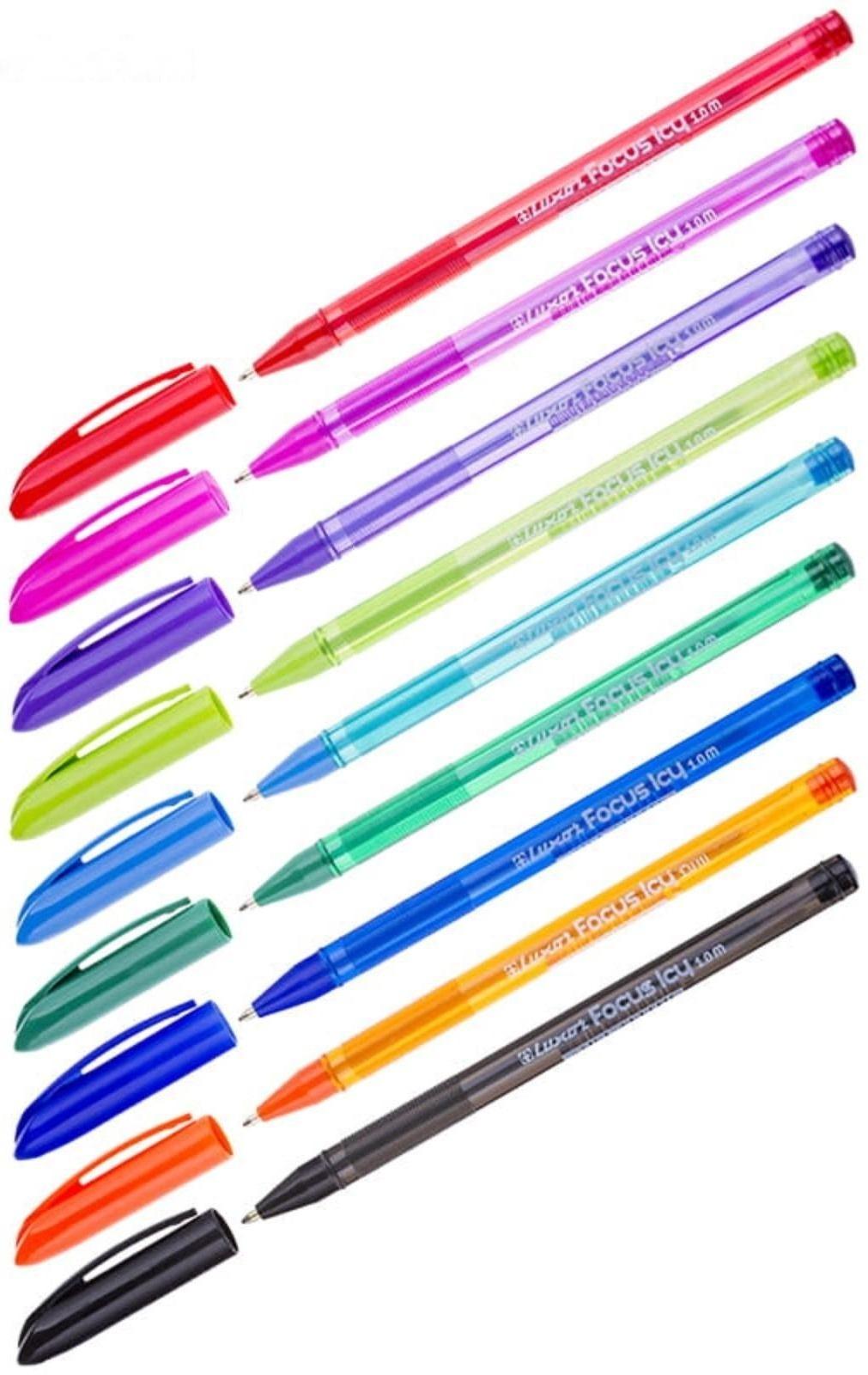 Ручка шариковая Luxor Focus Icy, узел 1.0 мм, чернила и корпус микс