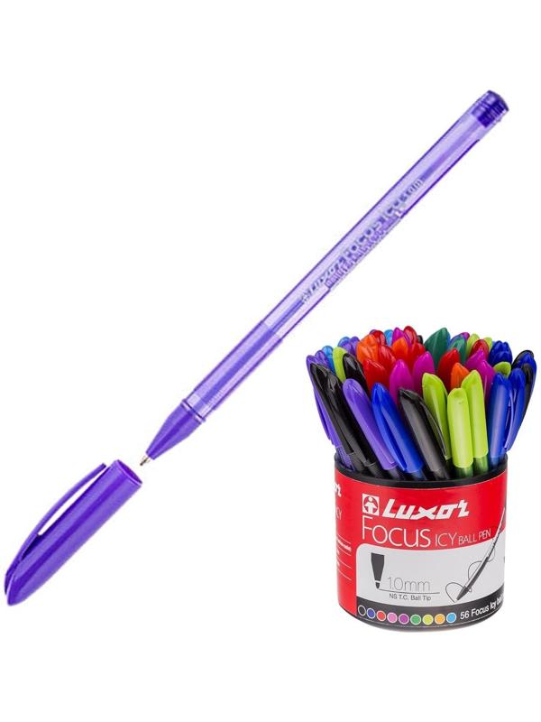 Ручка шариковая Luxor Focus Icy, узел 1.0 мм, чернила и корпус микс