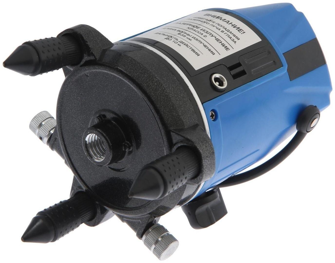 Уровень лазерный ТУНДРА, самовыравнивающийся, подставка, 2 луча, очки, зарядка, кейс