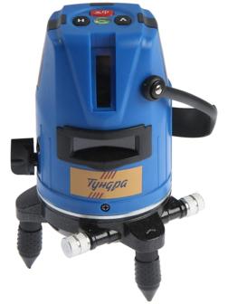 Уровень лазерный ТУНДРА, самовыравнивающийся, подставка, 2 луча, очки, зарядка, кейс