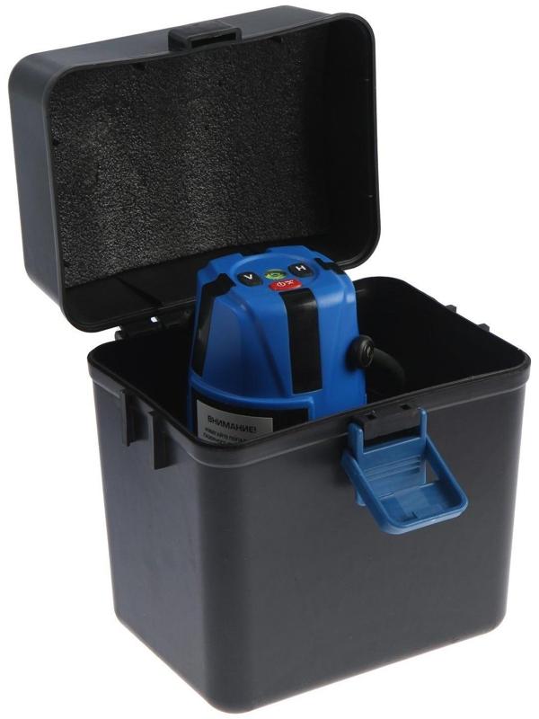 Уровень лазерный ТУНДРА, самовыравнивающийся, подставка, 2 луча, очки, зарядка, кейс