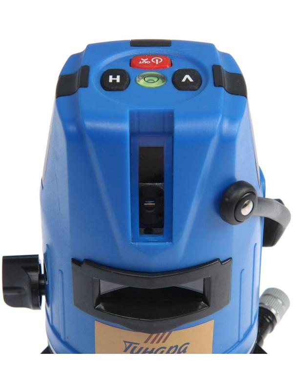 Уровень лазерный ТУНДРА, самовыравнивающийся, подставка, 2 луча, очки, зарядка, кейс