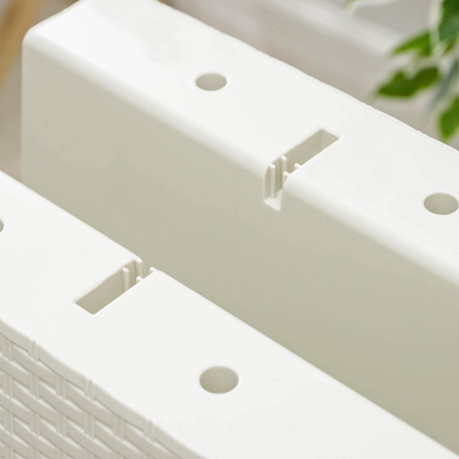 Кашпо на перила «Ротанг», 12 л, цвет бежевый