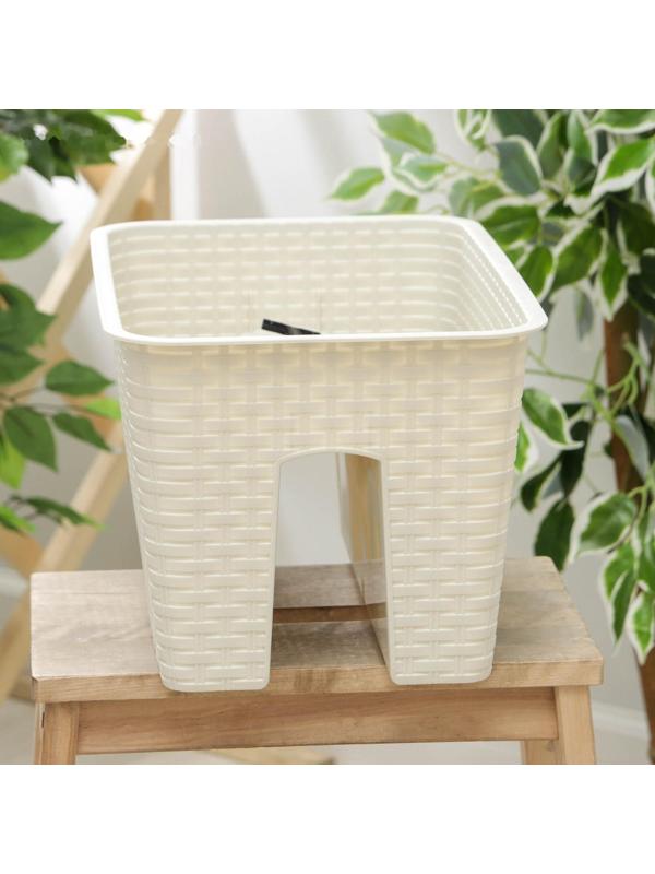 Кашпо на перила «Ротанг», 12 л, цвет бежевый