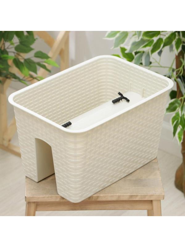 Кашпо на перила «Ротанг», 12 л, цвет бежевый