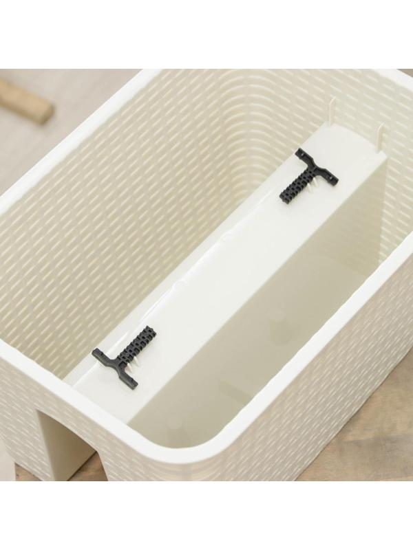 Кашпо на перила «Ротанг», 12 л, цвет бежевый